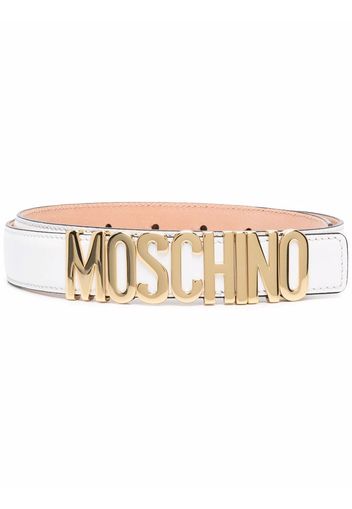 Moschino logo-letter leather belt - Bianco