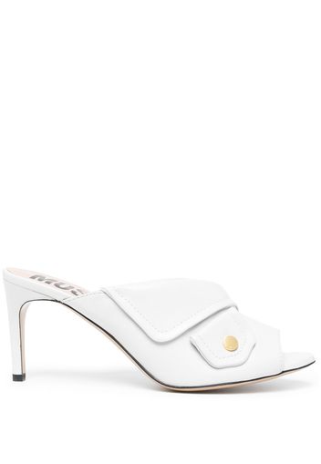 Moschino open-toe leather mules - Bianco