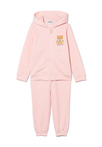 Moschino Kids Tuta sportiva con stampa Teddy Bear - Rosa