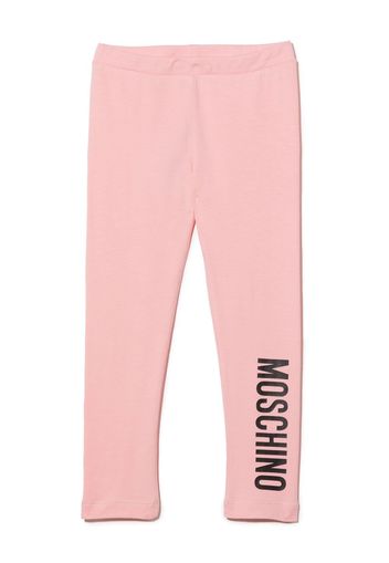 Moschino Kids logo-print cotton leggings - Rosa