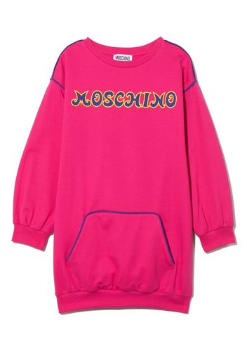 Moschino Kids Abito modello maglione con ricamo - Rosa