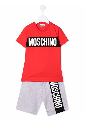 Moschino Kids logo-print short tracksuit set - Rosso