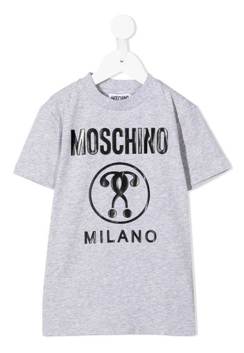 Moschino Kids double question mark-print T-shirt - Grigio