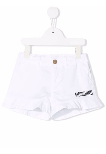 Moschino Kids denim ruffled shorts - Bianco