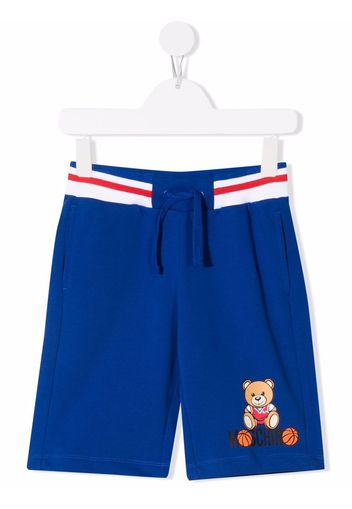 Moschino Kids toy-bear print shorts - Blu