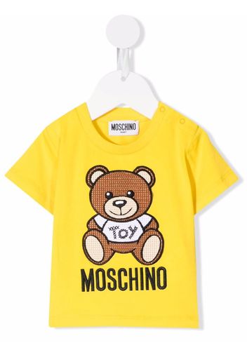 Moschino Kids teddy bear-print short-sleeved T-shirt - Giallo