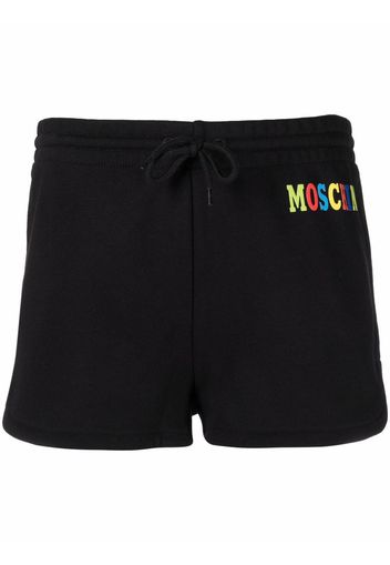 Moschino logo-print drawstring track shorts - Nero