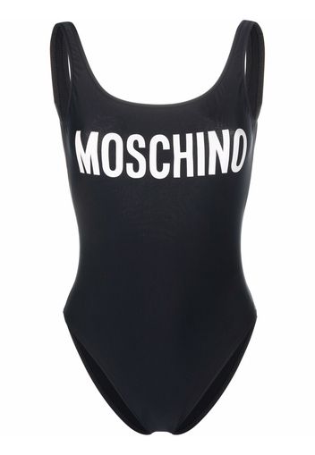 Moschino logo-print swimsuit - Nero