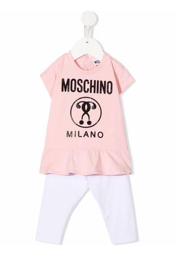 Moschino Kids logo-print cotton-blend set - Rosa