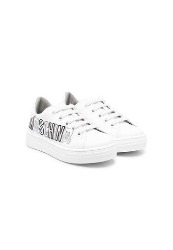 Moschino Kids Sneakers Teddy con logo - Bianco