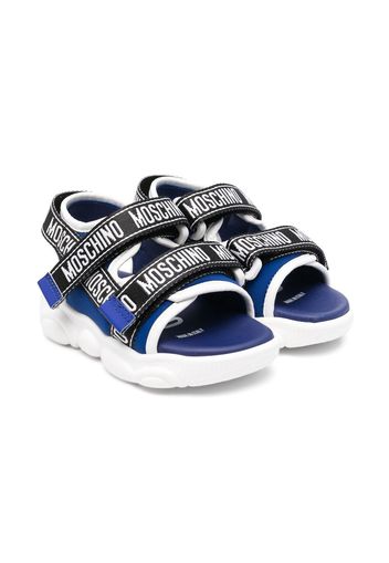 Moschino Kids logo touch-strap sandals - Blu