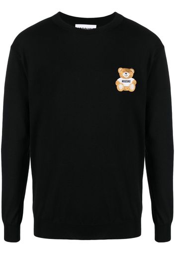 Moschino Teddy Bear patch crew-neck jumper - Nero