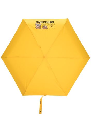 Moschino Ombrello Teddy Bear con stampa - Giallo