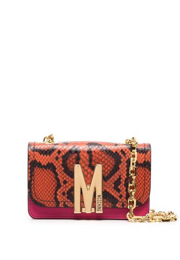 Moschino Borsa a tracolla con effetto serpente - Arancione