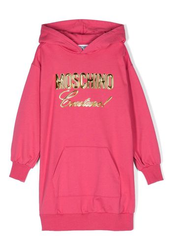 Moschino Kids Abito modello felpa con applicazione - Rosa