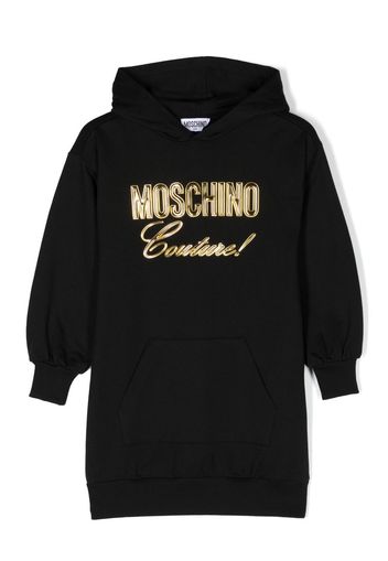 Moschino Kids Abito modello felpa con applicazione - Nero