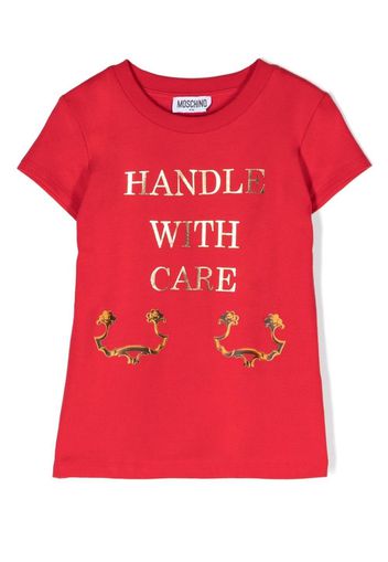 Moschino Kids T-shirt Handle With Care - Rosso