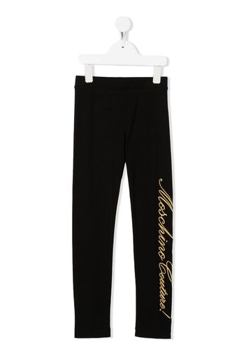 Moschino Kids Leggings con ricamo - Nero