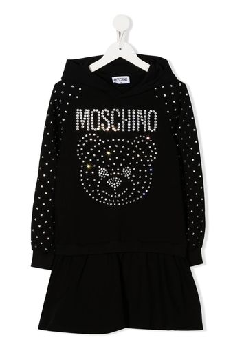 Moschino Kids Abito con cappuccio - Nero