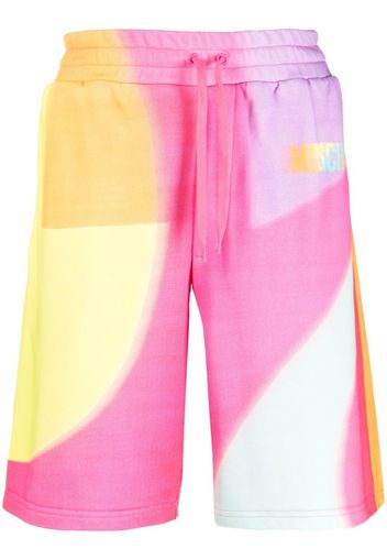 Moschino Shorts sportivi con stampa arcobaleno - Rosa