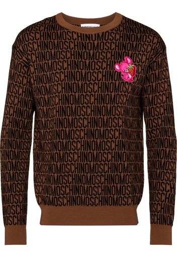 Moschino Maglione con applicazione - Marrone