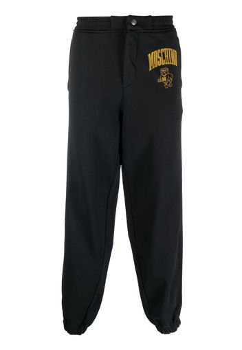 Moschino logo-print cotton sweatpants - Nero