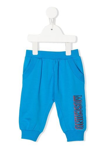 Moschino Kids logo-print track-pants - Blu