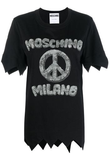 Moschino logo-print detail T-shirt - Nero