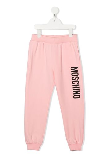 Moschino Kids logo-print track pants - Rosa