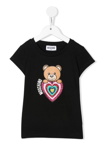 Moschino Kids Teddy Bear-print T-shirt - Nero