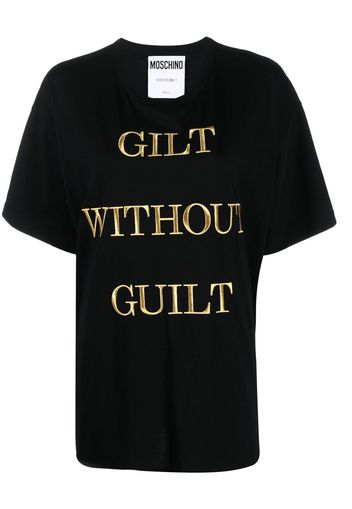 Moschino T-shirt Gilt Without Guilt con ricamo - Nero