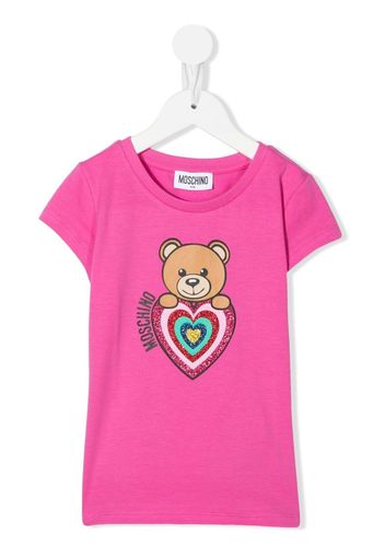 Moschino Kids Teddy Bear heart-motif T-Shirt - Rosa