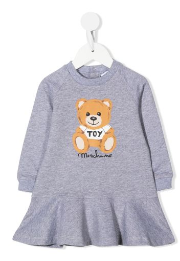 Moschino Kids Teddy Bear print sweater dress - Grigio