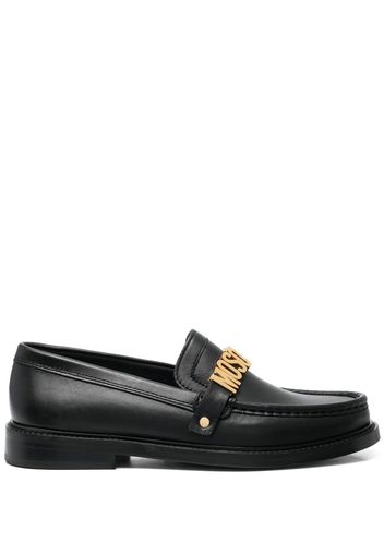 Moschino logo plaque loafers - Nero