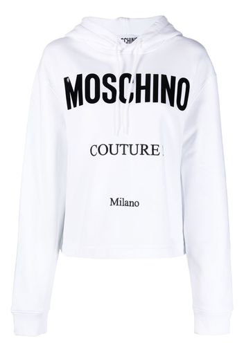 Moschino Felpa crop con stampa - Bianco