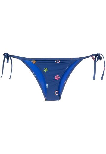 MOSCHINO beach-print bikini bottoms - Blu