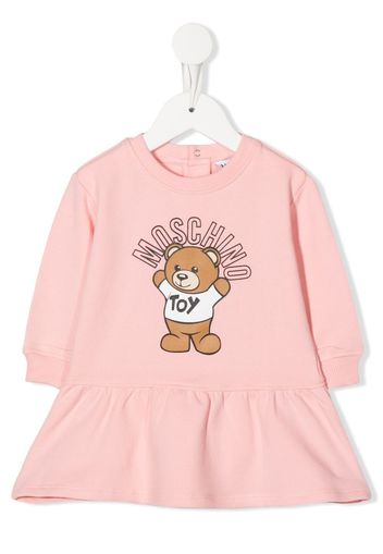 Moschino Kids Teddy Bear logo-print sweatshirt dress - Rosa