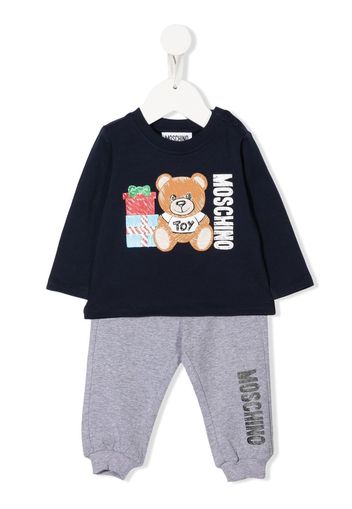 Moschino Kids teddy-print tracksuit set - Blu