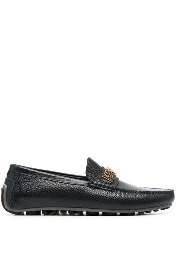 Moschino logo-plaque detail loafers - Nero