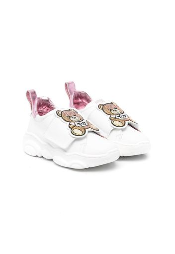 Moschino Kids strap-fastened sneakers - Bianco