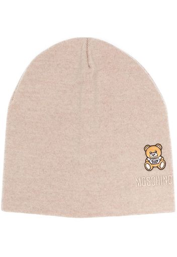 Moschino embroidered-logo wool beanie - Toni neutri