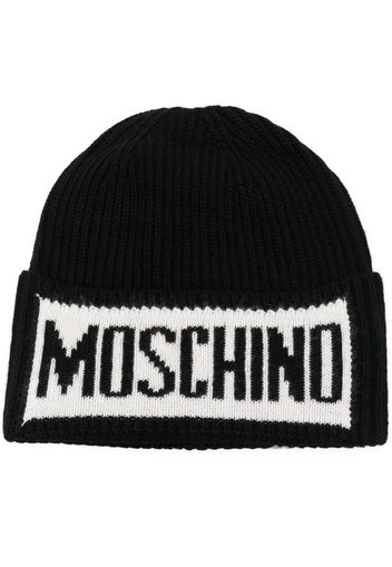 Moschino intarsia-logo knit beanie - Nero