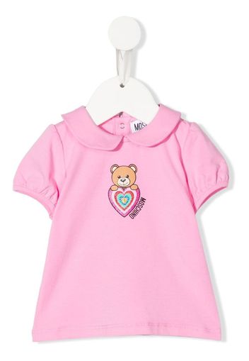 Moschino Kids logo-print glitter polo shirt - Rosa