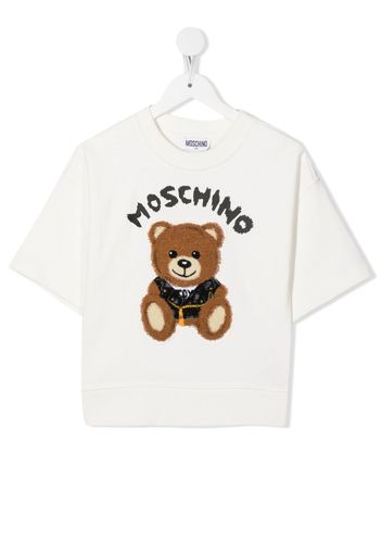 MOSCHINO KIDS T-shirt con dettaglio Teddy Bear - Bianco