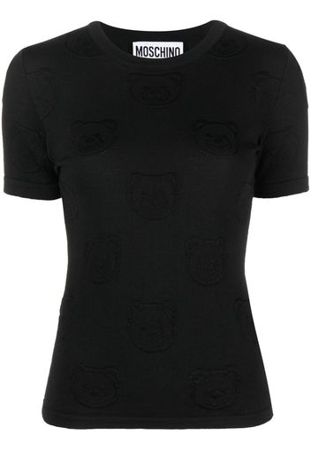 Moschino Teddy logo embroidered top - Nero