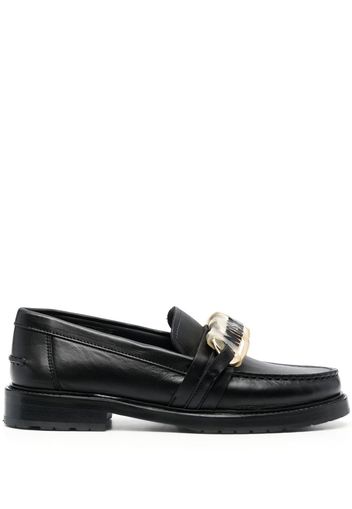 Moschino 30mm logo-plaque leather loafers - Nero