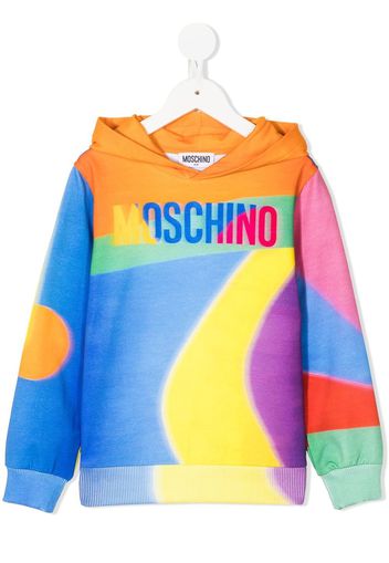 Moschino Kids logo colour-block hoodie - Multicolore