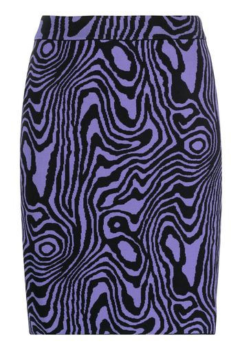 Moschino graphic-pattern knitted mini skirt - Viola