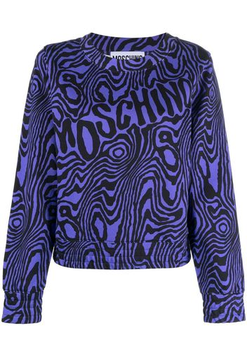 Moschino logo-print cotton sweatshirt - Blu