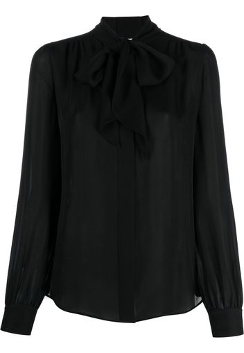 Moschino pussy-bow silk shirt - Nero